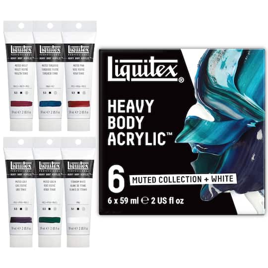 Liquitex® 6 Muted + White Heavy Body Acrylic Paint Set